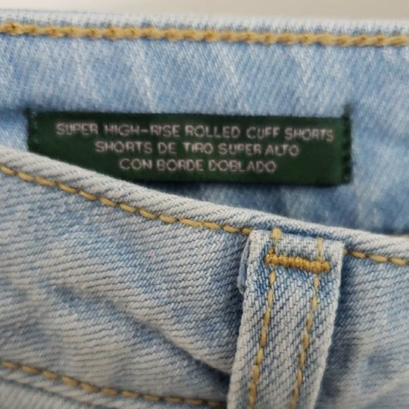 Wild Fable Super High Rise Blue Jean Shorts with Rolled Hem Sz 10 - Picture 2 of 5